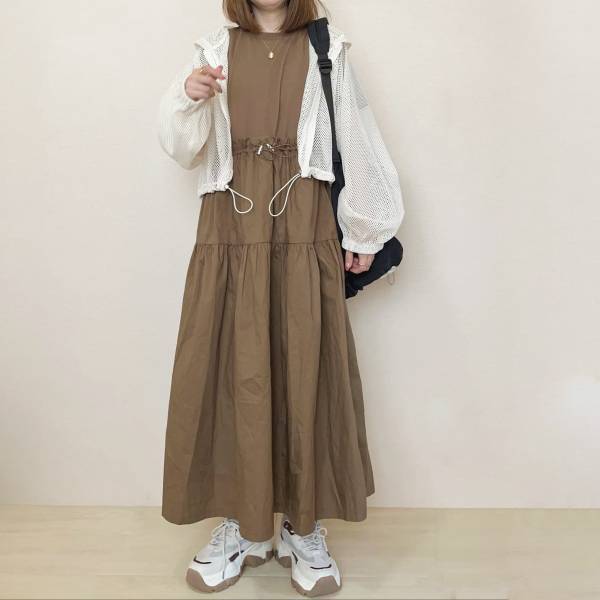 低身長さんにも推したい！【しまむら】「ドロストワンピ」がゆったり可愛い♡