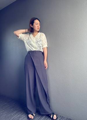 女性らしく着こなせる！【SHEIN】着回し力優秀「パフスリーブブラウス」