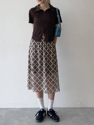 “韓国っぽ”のお手本♡【ALAND】この夏、真似したい！「チェックスカートコーデ」