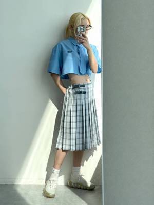 “韓国っぽ”のお手本♡【ALAND】この夏、真似したい！「チェックスカートコーデ」