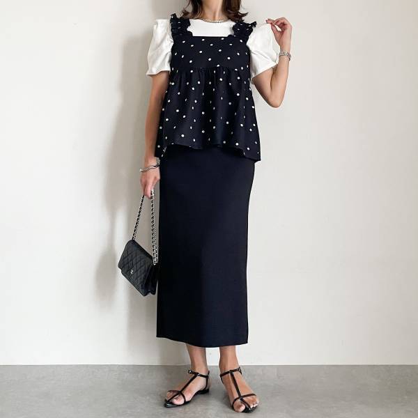 レトロ可愛い♡【しまむら】「ドットビスチェ」が着回し無限大！？