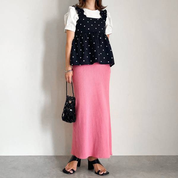 レトロ可愛い♡【しまむら】「ドットビスチェ」が着回し無限大！？