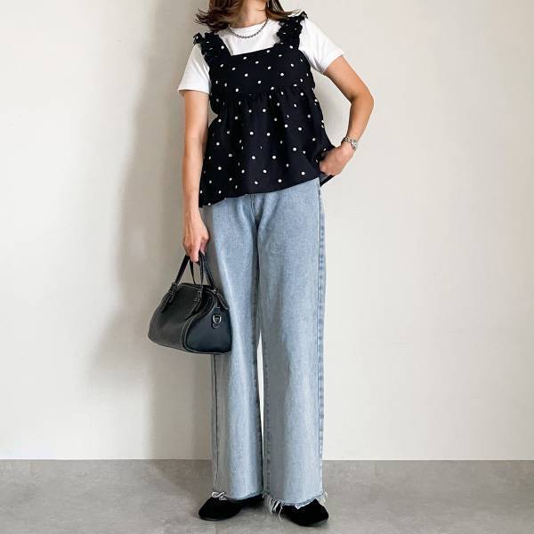 レトロ可愛い♡【しまむら】「ドットビスチェ」が着回し無限大！？