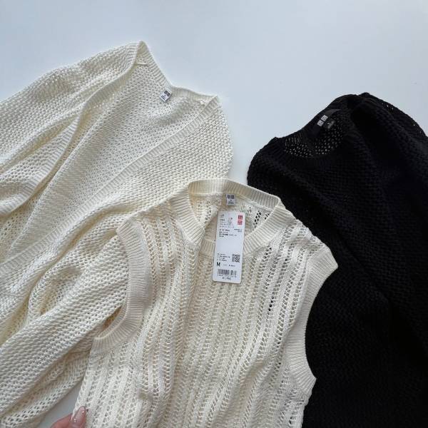 今すぐ買いに行かせてッ！！【ユニクロ】大人上品に決まる♡「メッシュセーター」