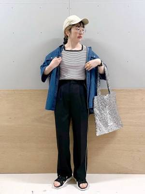 『体型カバー』が叶う♡【グローバルワーク】大きめシルエットが可愛い！「デニムシャツ」