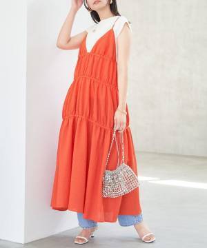 鮮やかに夏を彩る！ 1枚で決まる♡【オレンジワンピ】