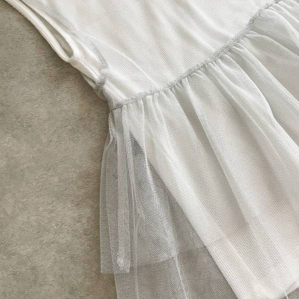 ほんのりラメ入り♡【しまむら】高見え間違いなしの「チュールドッキングトップス」