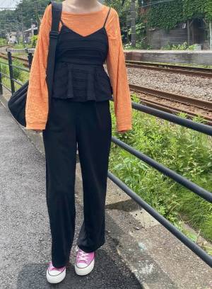 オレンジが夏に映える！【niko and …】生地がやわらか「リボンカーディガン」