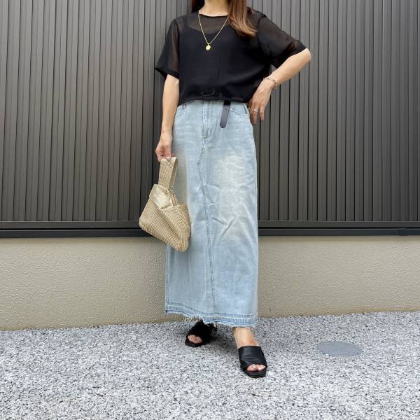 夏にぴったり ＆ 高見え♡【GU】「シアーブラウスセット」着回しコーデ