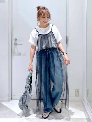 一点投入で今っぽ！【グローバルワーク】トレンド感たっぷり♡「チュールコーデ」