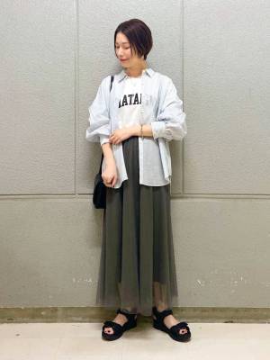 一点投入で今っぽ！【グローバルワーク】トレンド感たっぷり♡「チュールコーデ」