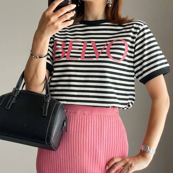クルーエル女子必見！！【Avail】ピンクロゴが映える「ボーダーT」