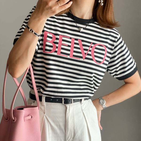 1点投入で即オシャレ♡【Avail】ピンクロゴが効いてる「ボーダーT」着回し術