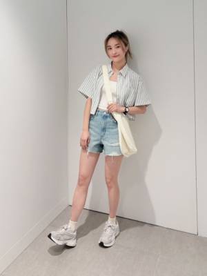 やっぱり真夏は《短め丈》穿きたい！【GU】いっきに盛れる♡「脚見せコーデ」