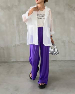 真似するだけで、こなれ感UP！【シアーシャツ × パンツ】で夏の最強コーデに♡