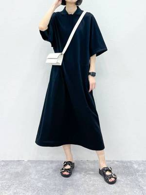 ＜晩夏こそ、着たい♡＞大人度アップ【ブラックワンピ】