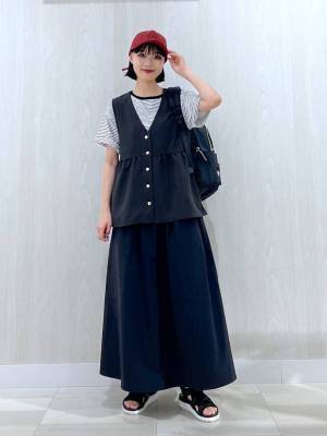 ＜夏に嬉しい機能満載♡＞【グローバルワーク】着心地楽ちん！「優秀ロングスカート」