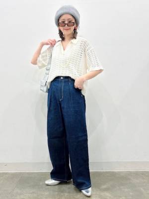 こなれ感半端ない！！【GU】“透かし編み”が高見え♡「ポロセーター」