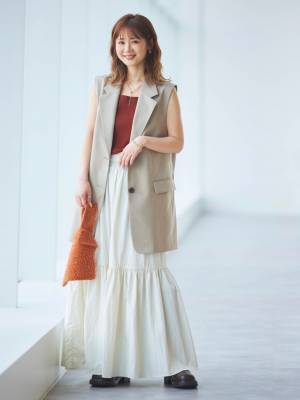 『夏 → 秋コーデ』にピッタリ♡【GU】羽織るだけでキマる！「優秀ベスト」