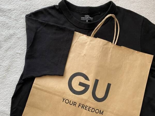 秋っぽさ増す！！【GU】黒の「クルーネックTシャツ」着回しコーデ