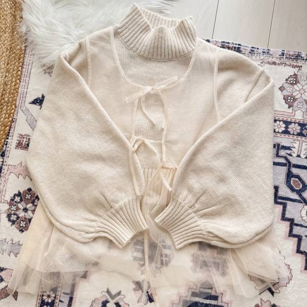 全方位可愛い♡【しまむら】即ゲット推奨！！「ニット ✕ チュールビスチェ」