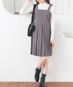 秋の愛されコーデ♡【ハニーズ】インナーで印象が変わる「最新ジャンスカ」