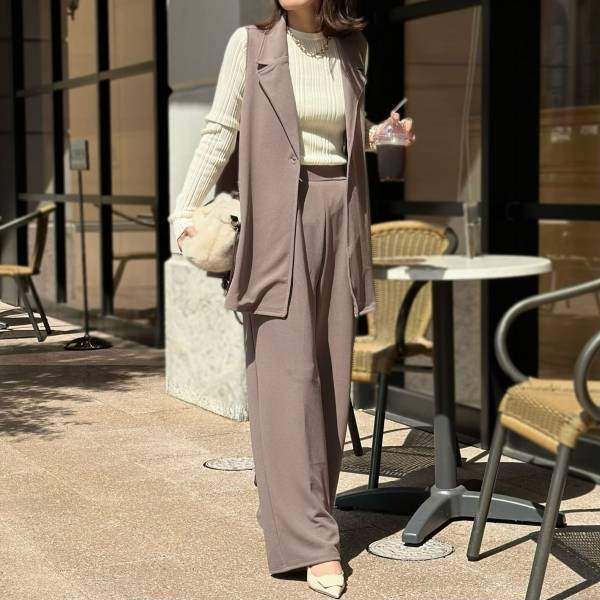 『着太り問題』→【ベスト &#038; ジレ】で解決！ 即こなれる♡「洗練コーデ」