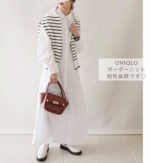 着回せて便利！【GU】ギャザー切り替えシャツワンピース