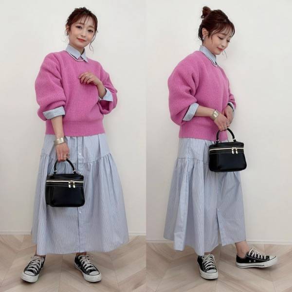 着回せて便利！【GU】ギャザー切り替えシャツワンピース