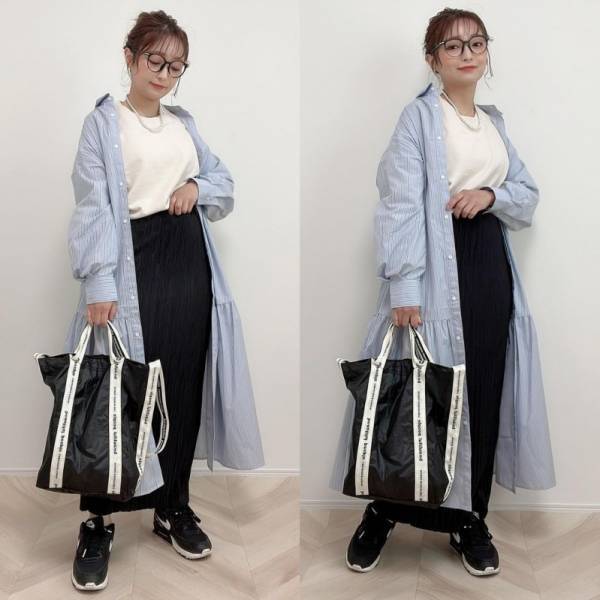 着回せて便利！【GU】ギャザー切り替えシャツワンピース