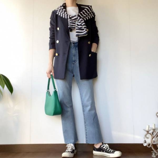 狙うならネイビー！【GU】ダブルブレストブレザーコーデ5選