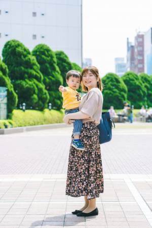 グリーンに青、さわやかカラーが流行ってます。mamagirl 【親子SNAP2022春】Vol.3