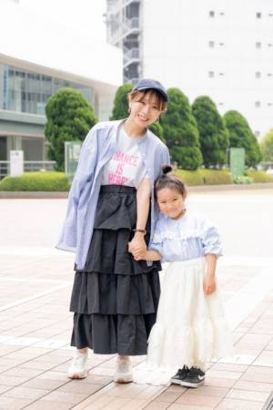 グリーンに青、さわやかカラーが流行ってます。mamagirl 【親子SNAP2022春】Vol.3