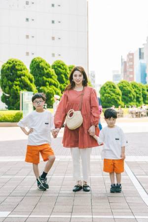 グリーンに青、さわやかカラーが流行ってます。mamagirl 【親子SNAP2022春】Vol.3