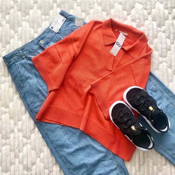 着れば全身映える！？【GU】スキッパーポロセーター1枚で女っぽ♡