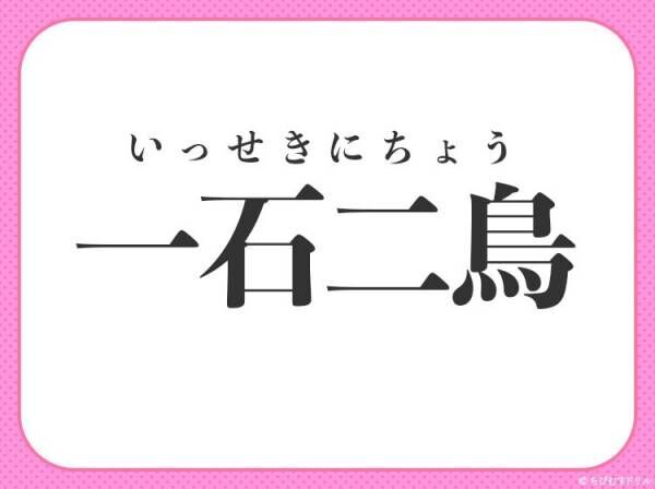 一つの石を投げて二羽の鳥をしとめる 四字熟語とは 22年6月4日 ウーマンエキサイト