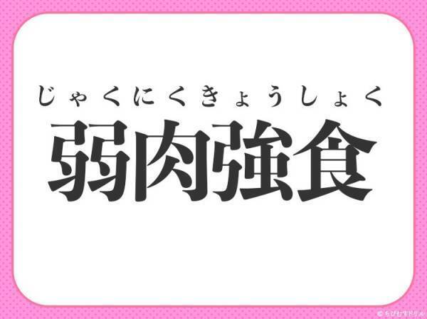 【強い者が常に勝ち残る】小学生が習う、この四字熟語は？
