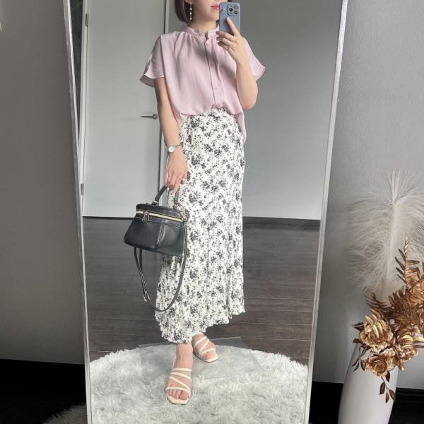 華奢感UP！二の腕カバーもおまかせ！【GU】エアリーバンドカラーシャツ