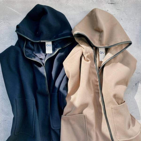 これ見つけたら、絶対買わなきゃ！【GU】フーディポンチョが上品見えすると大好評