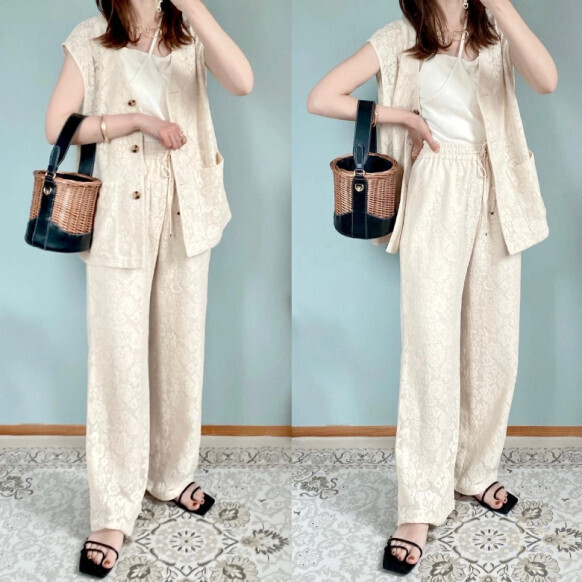 「女っぽレーシィで夏コーデを先取り！」【GU】セットアップレース素材でおしゃれ度爆上がり！