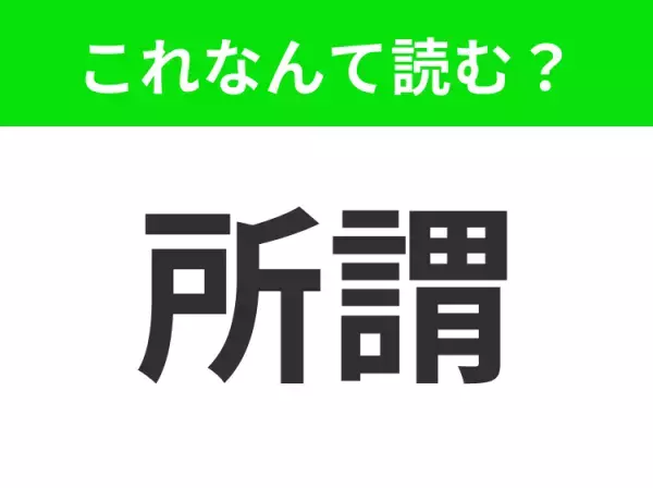 【所謂】はなんて読む？会話の中でもよく使う言葉です！
