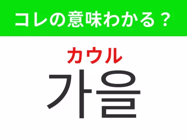 「가을（カウル）」の意味は？韓国旅行で使いたいあの言葉！
