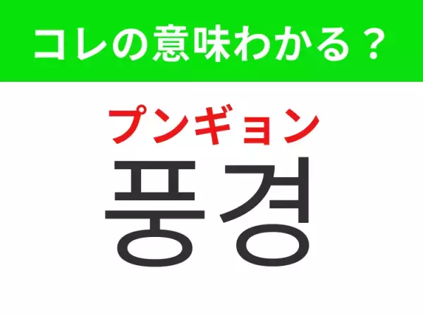 【韓国生活編】覚えておきたいあの言葉！「풍경（プンギョン）」の意味は？