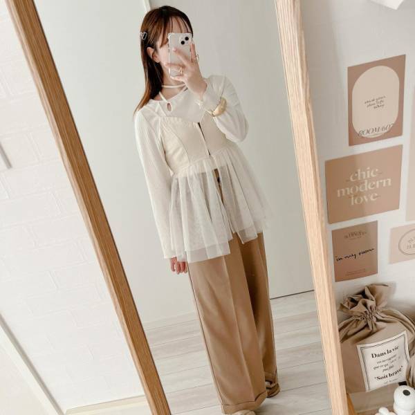 「あのインフルエンサーとコラボ♡」【しまむら】デニム×チュールビスチェがついに登場！