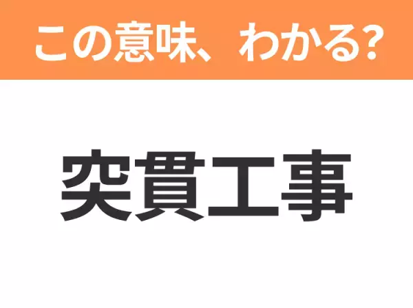 【昭和or Z世代どっち？】「突貫工事」建設現場に限りません！この日本語わかりますか？