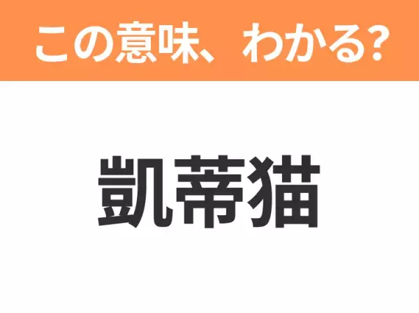 【中国語クイズ】「凱蒂猫」は何のキャラクター？かわいい猫と言えば！