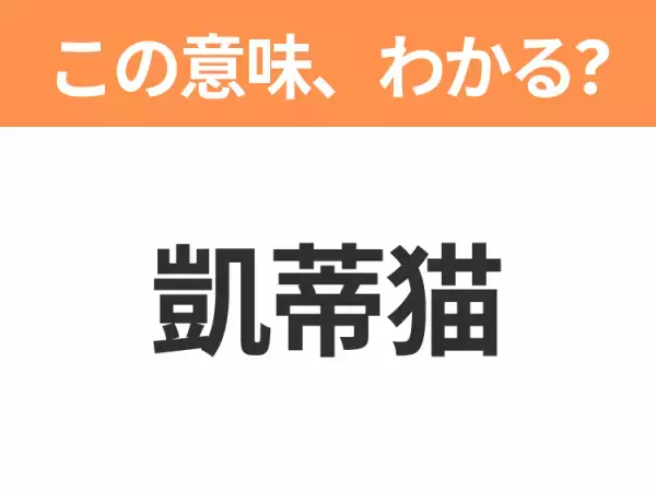 【中国語クイズ】「凱蒂猫」は何のキャラクター？かわいい猫と言えば！