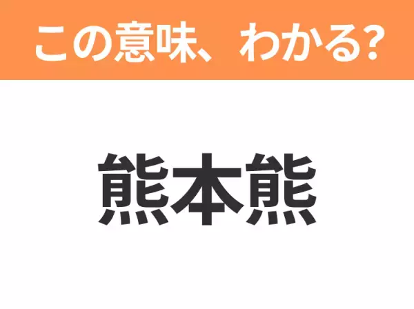 【中国語クイズ】「熊本熊」は何のキャラクター？ずばり！熊本の愛され熊！