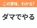 【昭和or Z世代どっち？】「ダマでやる」この日本語わかりますか？