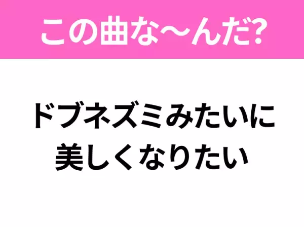 【ヒット曲クイズ】歌詞「ドブネズミみたいに美しくなりたい」で有名な曲は？サビが特徴的なあの名曲！